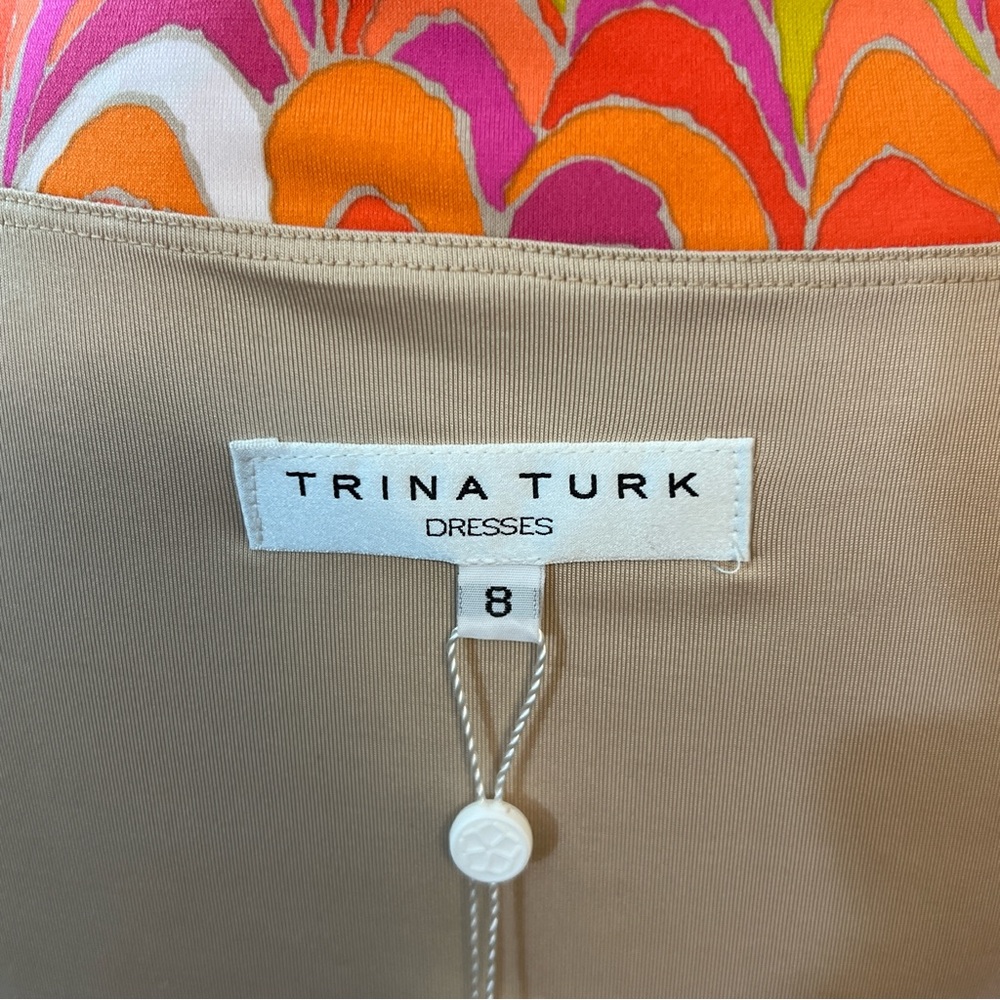 ❤️Trina Turk NWT Multi-Colored Boatneck Dress.  Size 8. - Picture 6 of 7
